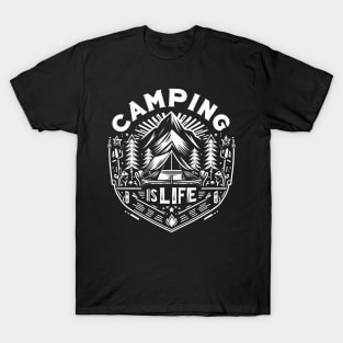 Camping Is Life - Vintage Styled Camping T-Shirt